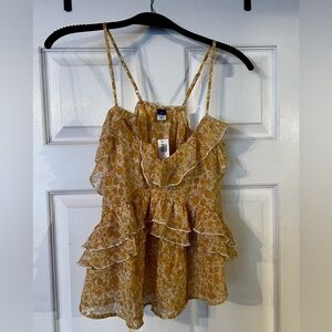 Strappy Ruffled Chiffon Top